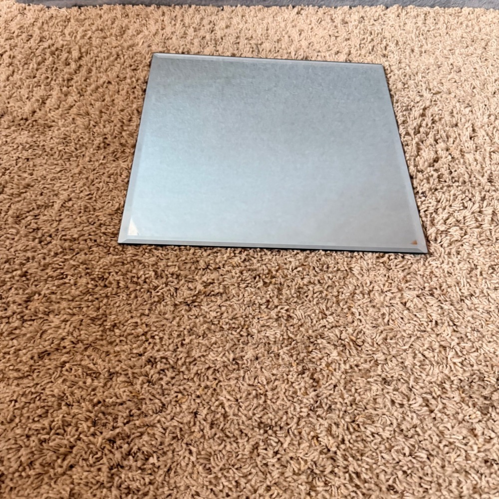 Hobby Lobby Square Beveled Mirror Candle Plate Vanity Tray 12.91in Silver